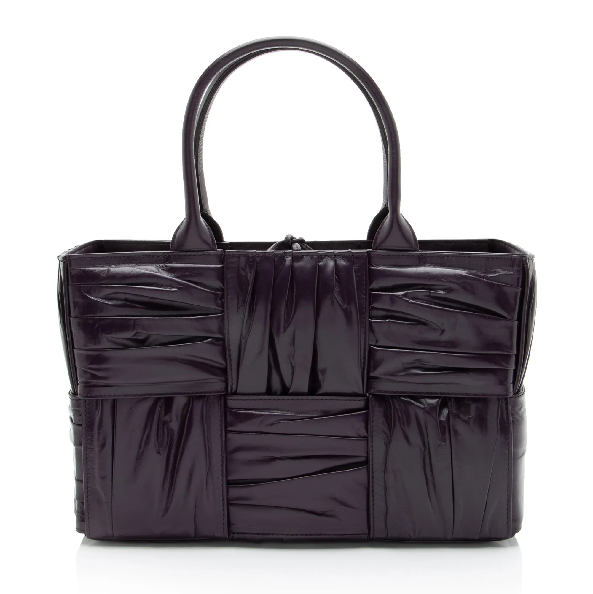 Pre-owned Bottega Veneta Calfskin Tote Bags Pleated Arco Small Tote