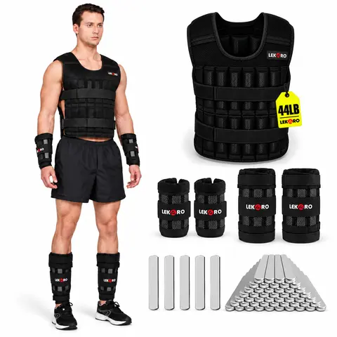 LEKARO Adjustable Weighted Vest - Weights Training Gear for Home Workout, Toned Arms & Shoulders, Strength Building