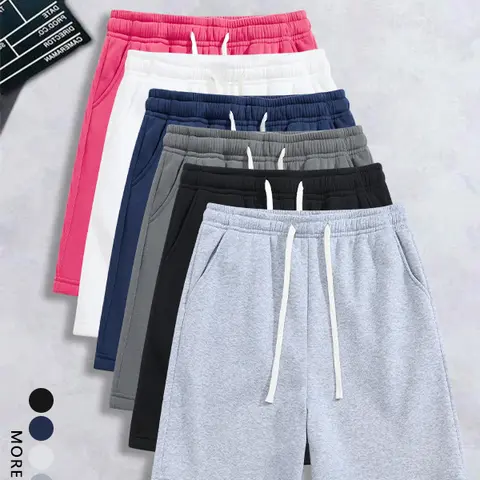 4 Pack Men’s solid-color drawstring loose straight Fashion shorts,Versatile Basic knit athletic pants,Minimalist casual unisex sports shorts,plain beach shorts,for Daily wear,outdoor,day outings,seaside vacations,leisure,summer Everyday Menswear Trouser