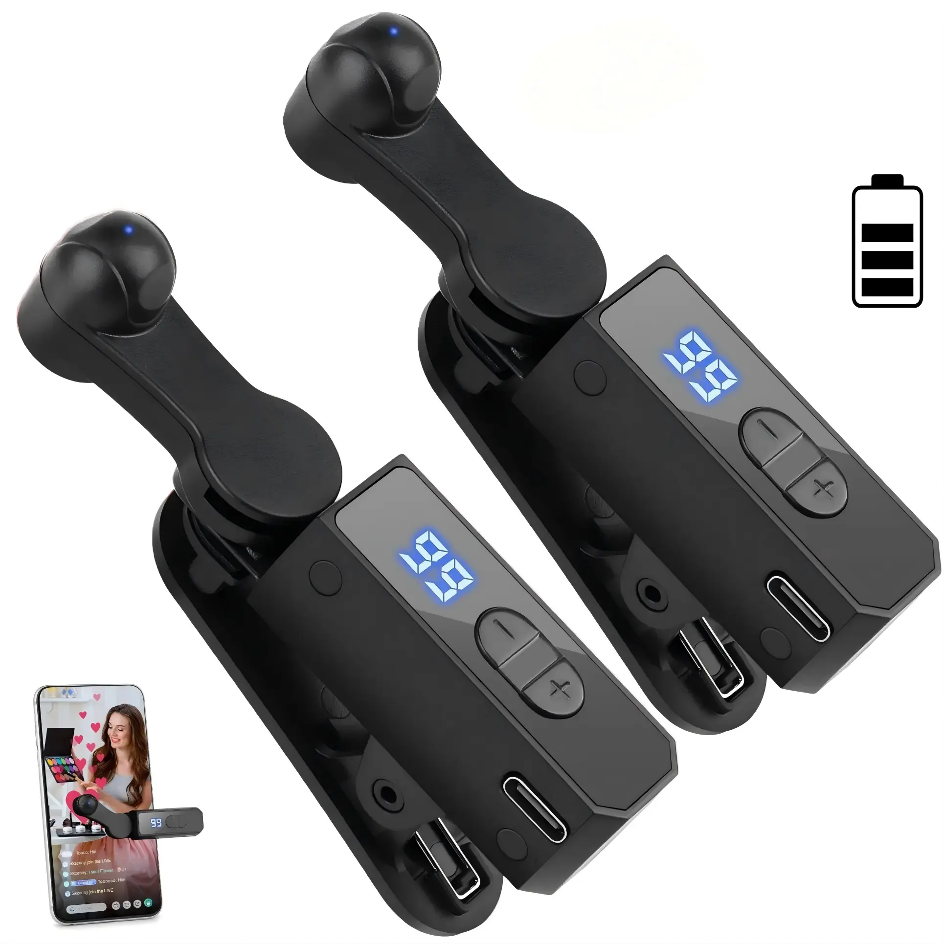 2026 Upgraded Mobile Game Auto Clicker Gaming Accessory for Gamers, Built-in Battery, No Power Source Needed, Smartphone-Cellphone Tool, Cool Tech Gadgets for Live Streaming Likes, App Interactions, Continuous Click Simulation, Gaming Accessories