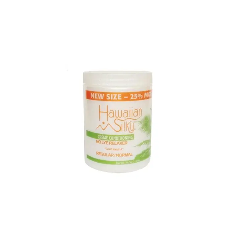 Hawaiian Silky No-Lye Creme Relaxer with Jojoba and Mink Oil for a Silky Straight Look, Regular Strength, Professional Haircare, 20 oz, Smooth, Jojoba Oil, Lithium Hydroxide, Protects And Nourishes, Shiny Hair, Ammonia-Free