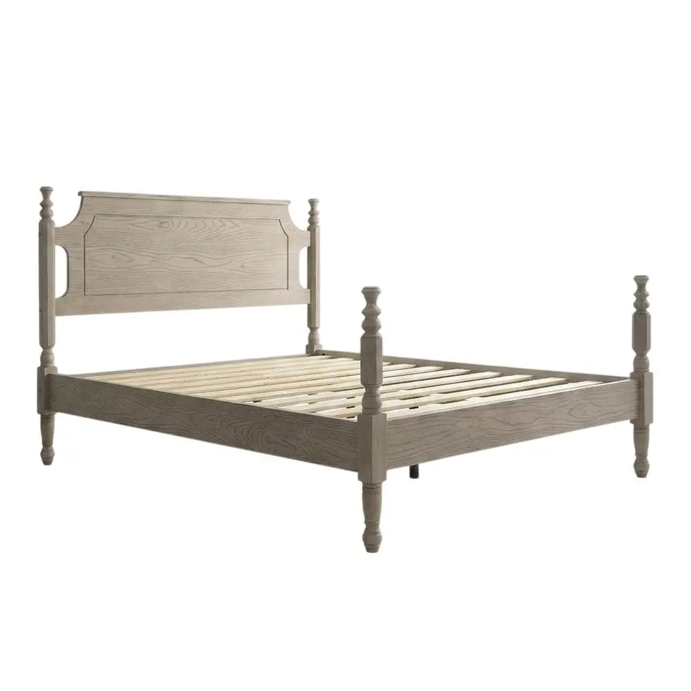 King Size Solid Wood Platform Bed with Headboard - Durable, Sturdy Joints, Clean Lines, Stable Traditional Design for Master Suite, Guest Room (800lb Weight Capacity), Classic