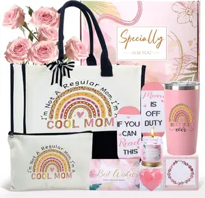 Best Mom Ever Gifts Mothers Day from Daughter Son Birthday Thank You Gift Basket for Mother in Law, Women, New Mom Valentines Gift Box for Wife from Husband with Canvas Tote Bag Tumbler Sock