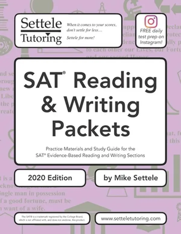 USED Book - SAT Reading & Writing Packets (2020 Edition): Practice Materials and Study Guide for the SAT Evidence-Based Reading and Writing Sections by Settele, Mike (Paperback) - english