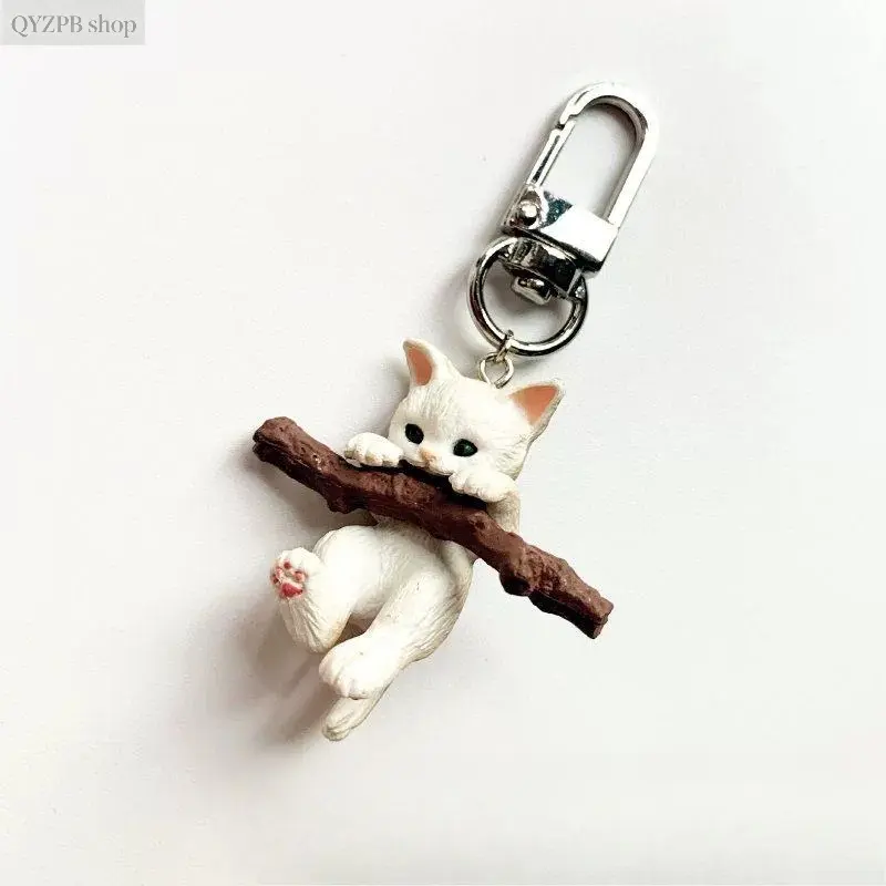 Unisex Small 3D Printed Kawaii Animal Motifs Cat & Corgi Puppy Charm Keychains - Lightweight, Durable, Easy-Attachment Branch Accessories, Everyday Wear Fashion Item, Cute Gift for Students, Back to School Haul