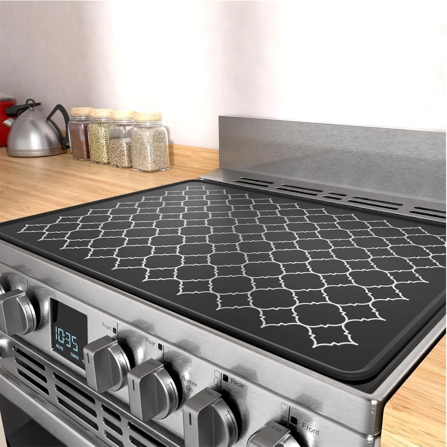 Stove Top Covers for Electric Stove, 28 x 20 inch  Glass Stovetop Cover, Flat Oven Heat Resistant Dish Drying Mats for Kitchen Counter, Cooktop Guard Mat for Kitchen RV
