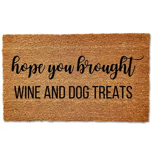 Hope You Brought Doormat, Wine And Dog Treats Funny Doormat, Funny Welcome Mat, Housewarming Gift, Custom Door Mat, Personalized Door Mat