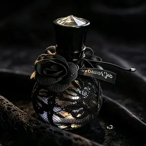 Women's Floral Perfume, Eau de Parfum, Midnight Bloom, Dark Romantic Aura, Rose and Lace, Mysterious Scent, Elegant Fragrance for Women