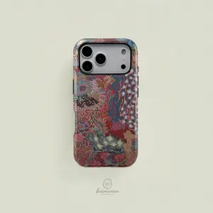 Abstract Dot Painting Art Phone Case, Durable Two-In-One Shockproof Protection, Fits iPhone 17 16 15 14 13 12 Pro Max, Samsung Galaxy S25 S24 S23 S22 Ultra Series