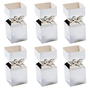 Bulk 48 Pc. Silver Foil Vertical Square Hourglass Favor Boxes