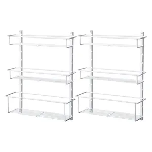 ClosetMaid Adjustable 3 Shelf Spice Rack for Cabinet/Wall Mount, White (2 Pack)