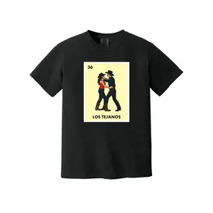 Los Tejanos Choosing Texas 2 Step Dance Loteria Card Black Comfort Color T-Shirt