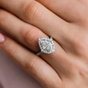 Maxine 3.3ct Pear-Cut 5A Cubic Zirconia Engagement Ring for Women - Wedding, Proposal Jewelry, Promise Ring