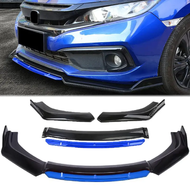 Front Bumper Lip Chin Spoiler Splitter Diffuser Protector Body Kit Fit For Honda Accord Civic/Toyota/Chevy/Durango/Charger SRT/Volkswagen MK5 MK6 MK7/Hyundai, Black w/Red, Abs Plastic