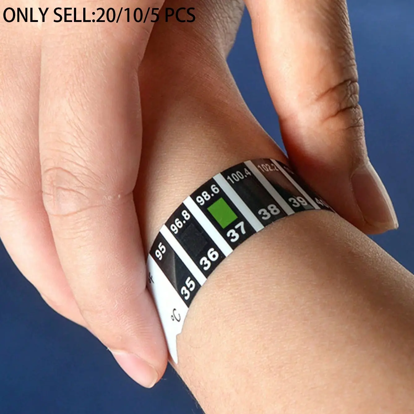 20-Pack Fever Measurement Patches, Forehead Thermometer Stickers, LCD Temperature Display, Reusable Color-Changing Thermal Tape, Body Temperature