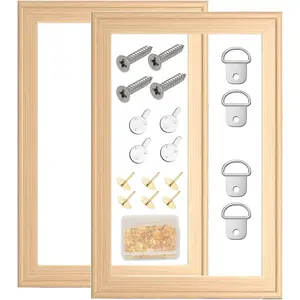 2 Pack 16"x 20" DIY Wood Canvas Stretcher Bars, Canvas Frames Kit-Easy to Assemble,Wooden Frames Kit for Oil Painting,Canvas Painting，Embroidery Stitch and Needlepoint Arts Supplies (16 * 20)