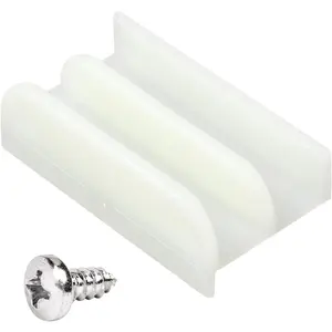 Sliding Shower Door Bottom Track, Top-Hung Shower Door Track, Suitable for 7/16-inch Thick Glass 1/2-inch Channels, Plastic Glass Shower Door Track (1 Pack)