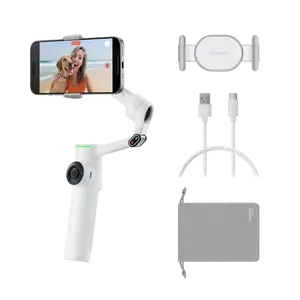 Insta360 Flow 2 Pro Standard Bundle - Foldable AI Phone Gimbal, Track in 200+ Apps with Apple DockKit, Multi-Person Tracking, 360º Pan Tracking, Built-in Tripod/Selfie Stick, iPhone/Android Portable Stabilizer