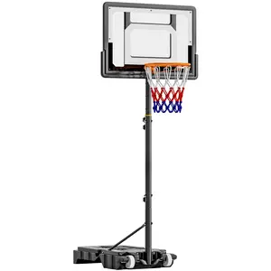 Soges Adjustable Heigh Basketball Hoop System, Portable Ourdoor & Indoor Basketball Goal with PC Backboard and Wheels for Youth Adult Use Home Gym Family Exercise Workout Equipment in the Backyard Driveway