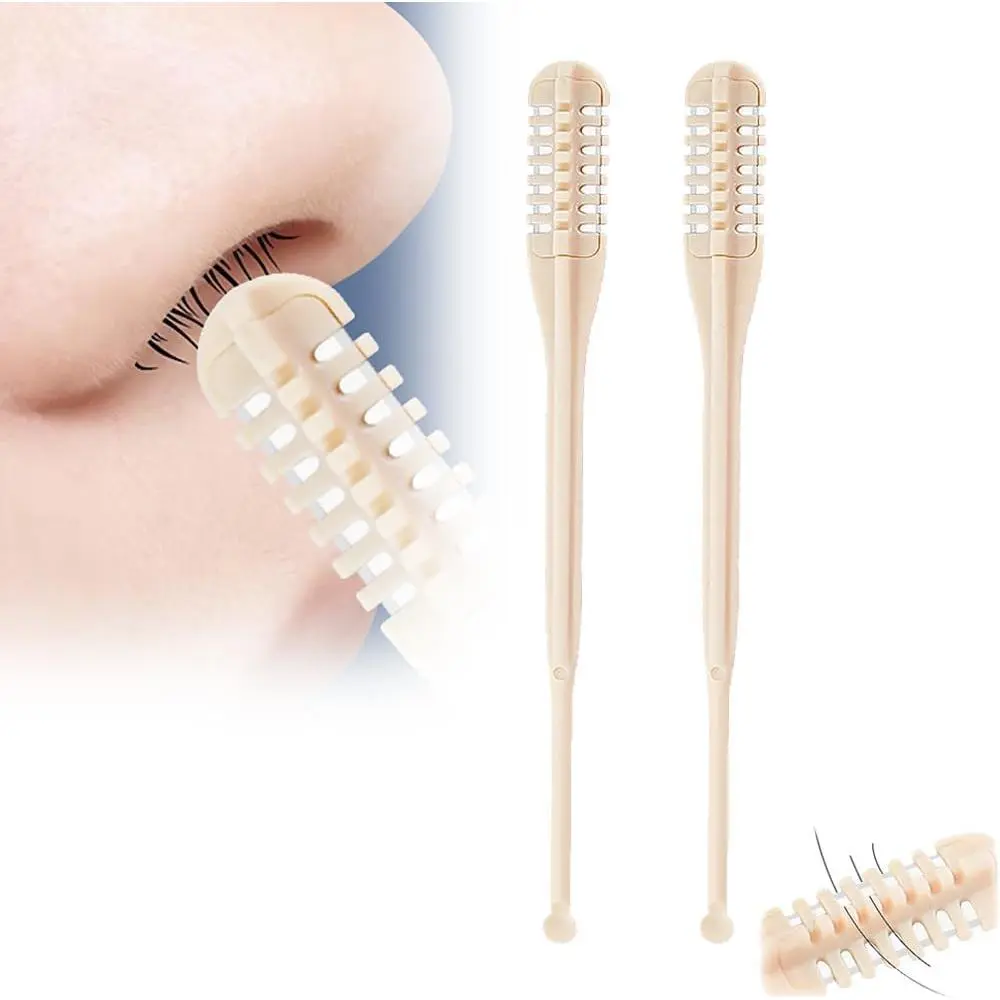 Practical,Super-popular,Nasal Hair Cutter,2025 New Mini Double Sided Nose Hair Trimmer with Ear Picker,Handheld 360 °   Rotating Nose Hair Removal for Men,Women (2 Pcs) Compact Size Versatile Stainless Steel Abs Material