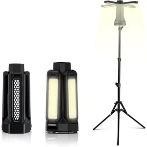 16000mAh Telescopic Camping Light, Rechargeable LED Lantern with Tripod Stand, Portable Flashlight & Power , 300? Rotatable Dimmable Tent Light,  Base & SOS for Hiking, Fishing, Camping