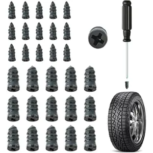 2026 Upgraded Rubber Tire Repair Rubber Nail kit, 30 PCS Self-Service Emergency Tire Repair Kit with Screwdriver for Car, Motorcycle, Truck, Tractor Tire Puncture Repair