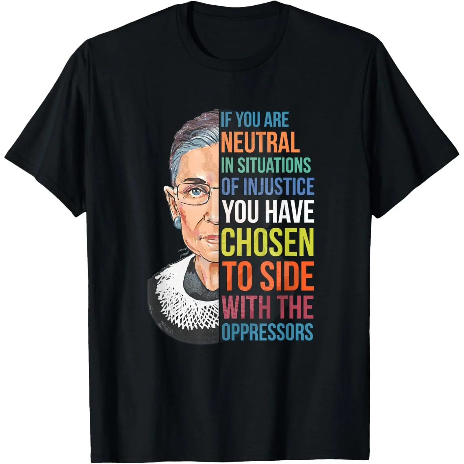 Notorious RBG Graphic T-Shirt for Women, Vintage 100% Cotton Playful Shortsleeve Top with Round Neck