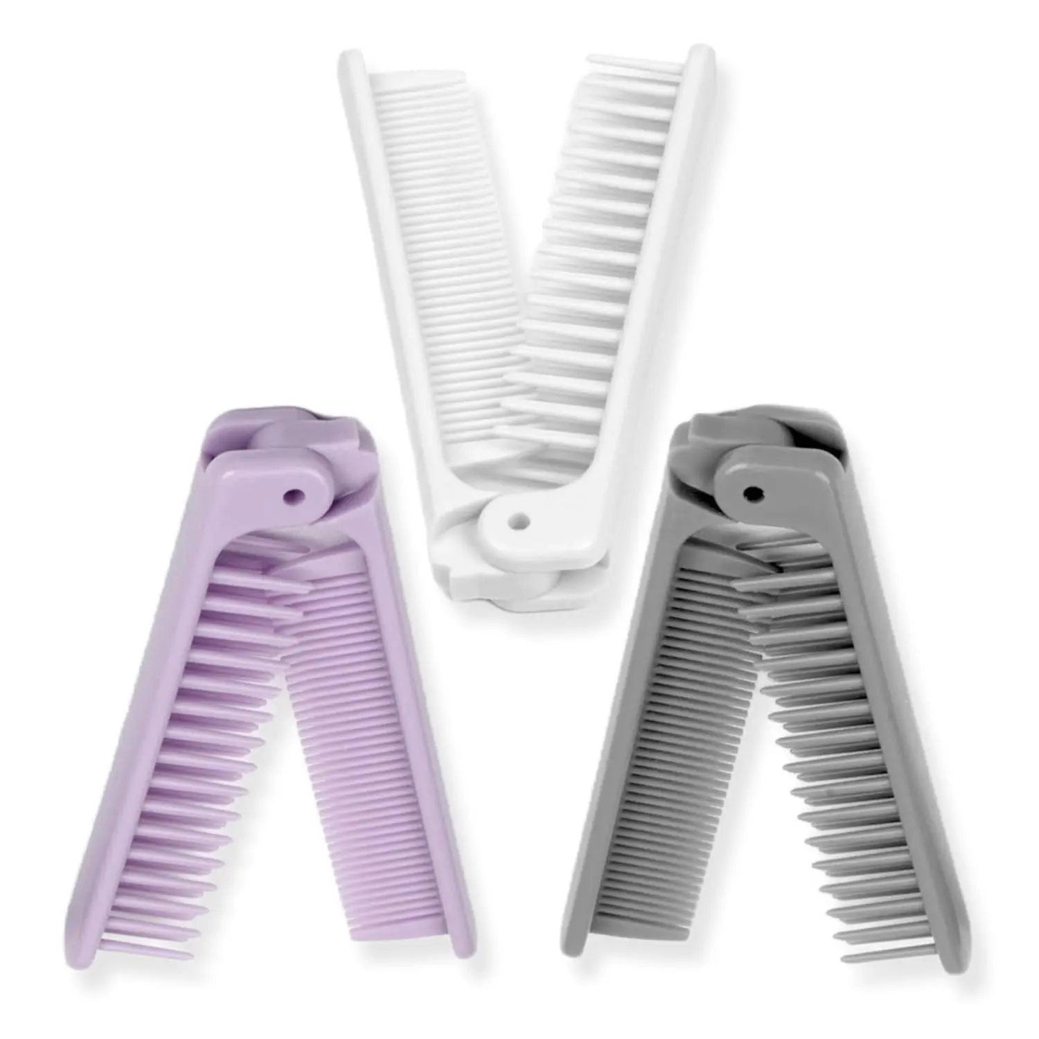 3-Piece Folding Pocket Comb Set, Dual-Sided Detangling Grooming Comb with Anti-Static Bristles, Portable Hair Styling Tool for Travel, Foldable Comb