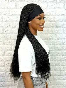 Fashion Ice Silk Braided Wig, Fine Cornrow Straight Hair, Easy to Style, Quick Wear, Daily Use Preferred, Women's Synthetic Hairpiece, Braided Hair Wigs