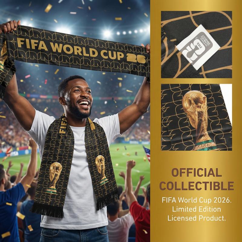 FIFA World Cup 2026 Fan Support Scarf High-Definition Print Lightweight Polyester Non-Stuffy Perfect for Fans Game Days Collect Gift Daily Wear