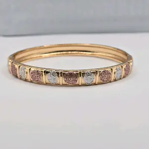 SAINT BENEDICT bangle bracelet gold-plated three colors fashion style open to the side S/M
