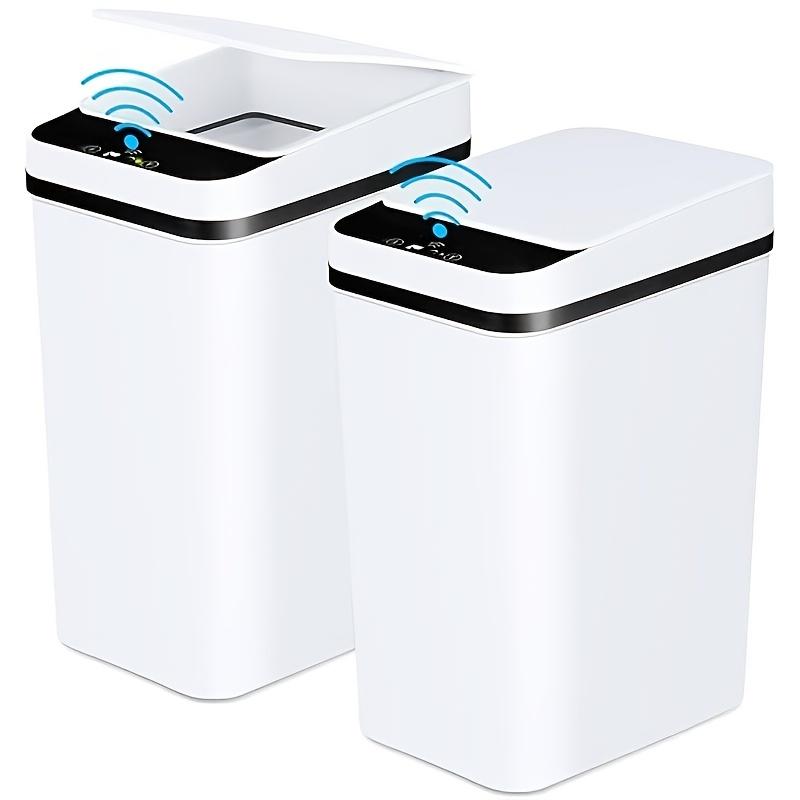 [Touchless Trash Can] White Covered Kitchen And Bathroom Trash Can, 11 Liters, Touchless Automati