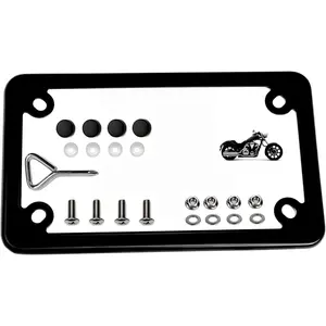 LFPartS Black Motorcycle Stainless Steel License Plate Frame