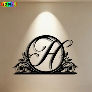1pc Initial Monogram Metal Wall Art, Elegant Initial Statue Mural, Ideal Gift for Christmas, New Year, Monogram Decor Enthusiasts, Rust-Resistant Metal Wall Decor Wall Sculptures, Perfect for Home Wall & Garden Fence, Stylish Personalized Wall Decor