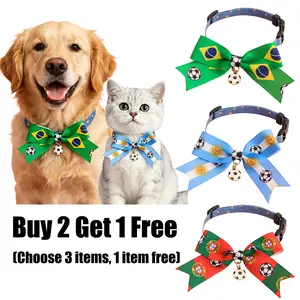 Bow Football Pendant Pet Collar, Football Decor for Dog Walking, with Safety Buckle, Sport‑Style Pet Collar Jewelry Accessories for Small, Medium & Large Dogs and Cats