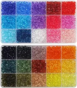 2400 count 6mm Bicone Beads 30 Colors Faceted  Beads Plastic Spacers Beads for  Making and Crafting