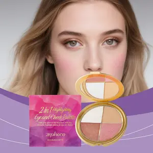 Zephoco Dual-Use Eye & Cheek Highlighter Palette, Glow Seeker Highlighter, Transparent Stacking Gloss Color, Shimmer Pigment Palette, Ideal for Makeup Enthusiasts, Perfect for Parties