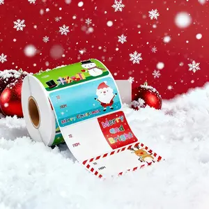 Cartoon Pattern Stickers 200-500pcs Roll Gift Name Tag Sticker Holiday Decor Label Home Decor School Supplies Valentine's Day Gift