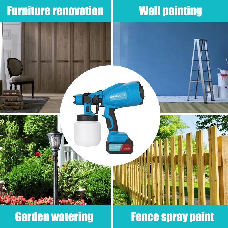 Cordless Paint Sprayer with 21V Battery, Handheld Electric Paint Gun for Home, Furniture, and Wall Painting Projects