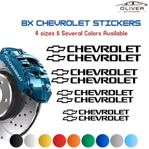 8x Chevrolet Brake Calipers Decal Stickers for Car