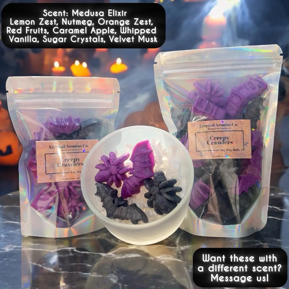 Creepy Crawler Wax Melts | Spider Wax Melts | Bat Wax Melts | | Halloween Wax Melts | Spooky Wax Melts |  Candle  Decor Decoration