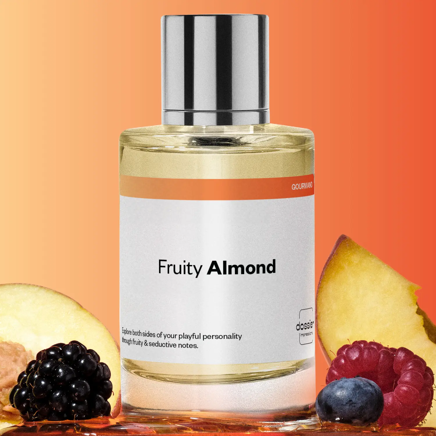 Fruity Almond, Dossier, Women Perfume, Eau de Parfum, 50ml, Almond, Peach, Orange Blossom, Vanilla, Cocoa, Tonka Bean Fruity Almond, Dossier, Women Perfume, Eau de Parfum, 50ml, Almond, Peach, Orange Blossom, Vanilla, Cocoa, Tonka Bean