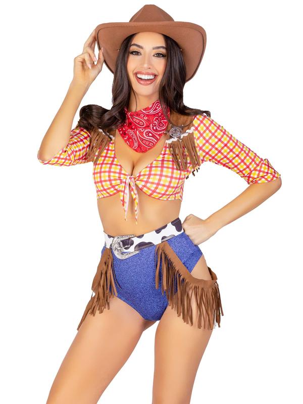 Playful Cowgirl Halloween Costume Outfit Womenswear