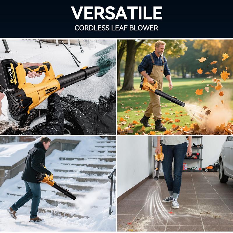 Tanlook Cordless Electric Leaf Blower/Snow Blower - 26000 RPM Max Power, 2×4.0Ah Batteries, Lightweight Handheld for Efficient Leaf & Snow Removal, Powerful Performance & User-Friendly Design