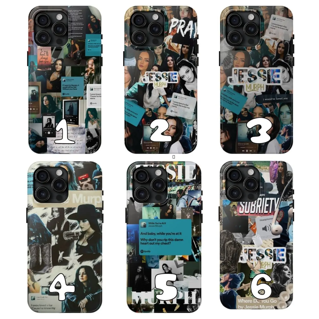 6 Styles Jessie Murph Worldwide Hysteria The Tour Phone Case, Jessie Murph Tour Merch Trendy Music Case For Iphone 16 15 14 13 12 11 Pro Max Plus X SE