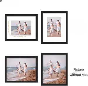 upsimples 8x10 Picture Frame Display Pictures 5x7 with Mat or 8x10 Without Mat Wall Hanging Photo Frame Black 1 Pack Classic Durable Double Size Design Easy Mounting