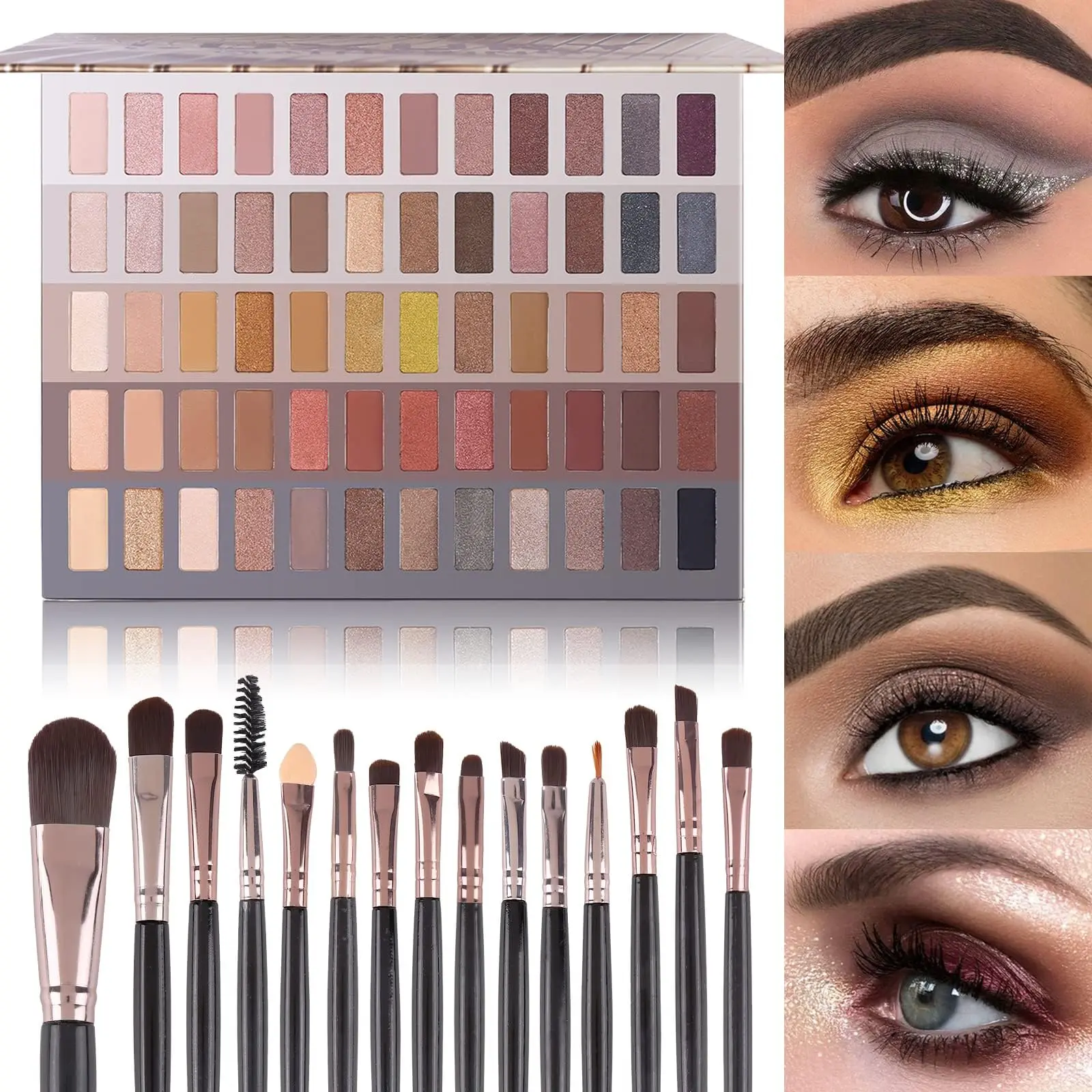 UCANBE 60 Colors Naked Eyeshadow Palette, Warm Neutral Nudes Makeup Pallet, Natural Matte Glitter Shimmer Smokey Eye Shadows Halloween Cosmetic Gift Kit