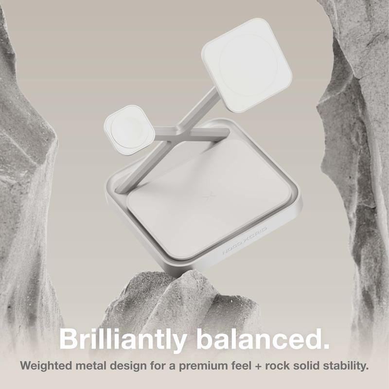 NOCO XGrid XDS3: 3-in-1 Wireless Charging Stand – For iPhone, Apple Watch, and AirPods – MagSafe Compatible, Qi2 Certified