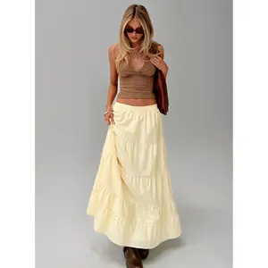 Garden Party Maxi Skirt Lemon