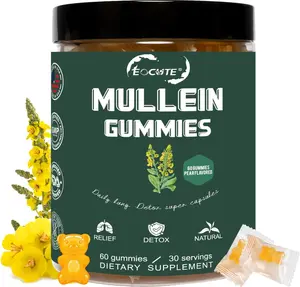 EOCUTE Mullein Gummies for Lung Cleanse, 60 Count Vitamins Supplements Edible Dietary Healthcare Fitness Nutrition Wellness Natural Bathroom